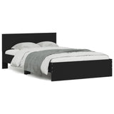 ZNTS Bed Frame without Mattress Black 135x190 cm Double 3207505