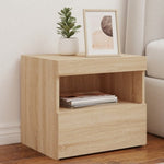 ZNTS Bedside Cabinets with LED Lights 2 pcs Sonoma Oak 50x40x45 cm 836768