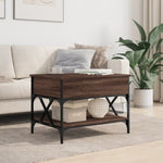 ZNTS Coffee Table Brown Oak 70x50x50 cm Engineered Wood and Metal 845355