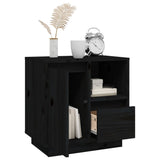 ZNTS Bedside Cabinets 2 pcs Black 50x34x50 cm Solid Wood Pine 814488