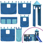 ZNTS Kids' Loft Bed with Tower without Mattress Blue 80x200 cm 3207070