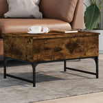 ZNTS Coffee Table Smoked Oak 70x50x40 cm Engineered Wood and Metal 845373