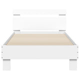 ZNTS Bed Frame without Mattress with LED Lights White 90x200 cm 838715