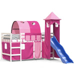 ZNTS Kids' Loft Bed with Tower without Mattress Pink 80x200 cm 3207095