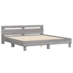 ZNTS Bed Frame with LED without Mattress Grey Sonoma 200x200 cm 3207523