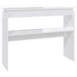 ZNTS Console Table High Gloss White 102x30x80 cm Engineered Wood 808329
