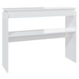 ZNTS Console Table High Gloss White 102x30x80 cm Engineered Wood 808329