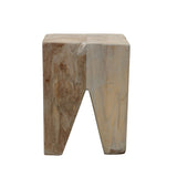 ZNTS Square Stool / Side Table Natural Grey Teak root LAW08A