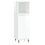 ZNTS 3 Piece Bathroom Cabinet Set High Gloss White Engineered Wood 3187783