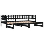 ZNTS Pull-out Day Bed without Mattress Black 2x cm Solid Wood 840393