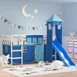 ZNTS Kids' Loft Bed with Tower without Mattress Blue 80x200 cm 3207067