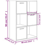 ZNTS Storage Cabinet Sonoma Oak 60x29.5x90 cm Engineered Wood 801137