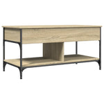 ZNTS Coffee Table Sonoma Oak 100x50x50 cm Engineered Wood and Metal 845367