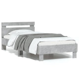 ZNTS Bed Frame with Headboard Concrete Grey 90x190 cm Single Engineered wood 838564