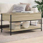 ZNTS Coffee Table Sonoma Oak 100x50x50 cm Engineered Wood and Metal 845347