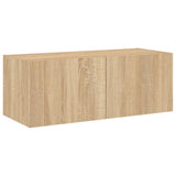 ZNTS TV Wall Cabinet with LED Lights Sonoma Oak 80x35x31 cm 837285