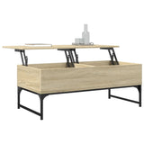 ZNTS Coffee Table Sonoma Oak 100x50x40 cm Engineered Wood and Metal 845377