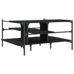 ZNTS Coffee Table Black 100x100x48.5 cm Engineered Wood 842311