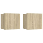 ZNTS Bedside Cabinets 2 pcs Sonoma Oak 30.5x30x30 cm Engineered Wood 3079716