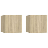 ZNTS Bedside Cabinets 2 pcs Sonoma Oak 30.5x30x30 cm Engineered Wood 3079716