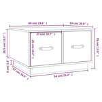 ZNTS Coffee Table White 60x53x35 cm Solid Wood Pine 820967