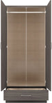 ZNTS Nevada Mirrored 2 Door 1 Drawer Wardrobe 100-101-131