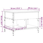 ZNTS Coffee Table Sonoma Oak 70x50x50 cm Engineered Wood and Metal 845362