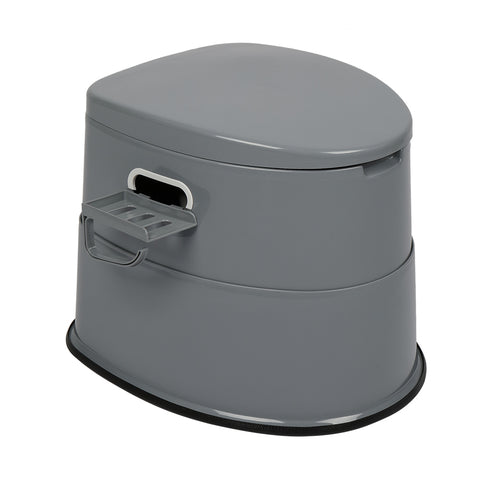 ZNTS Portable Toilet with Non-slip Mat Grey 56598783