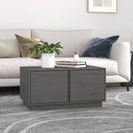 ZNTS Coffee Table Grey 80x50x40 cm Solid Wood Pine 814421