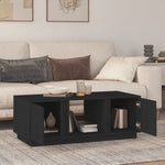 ZNTS Coffee Table Black 110x50x40 cm Solid Wood Pine 814428