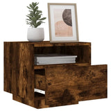 ZNTS Bedside Cabinets with LED Lights 2 pcs Smoked Oak 40x39x37 cm 836807