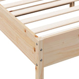 ZNTS Bed Frame without Mattress 75x190 cm Small Single Solid Wood Pine 842626