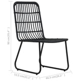 ZNTS 3 Piece Bistro Set Poly Rattan Black 48585