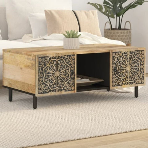 ZNTS Coffee Table 100x54x40 cm Solid Wood Mango 358224