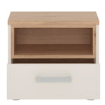 4Kids 1 Drawer bedside Cabinet in Light Oak and white High Gloss 4059539