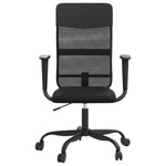 ZNTS Office Chair Height Adjustable Black Mesh Fabric and Faux Leather 353013