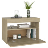 ZNTS Bedside Cabinet & LED Lights Sonoma Oak 60x35x40 cm Engineered Wood 3082780