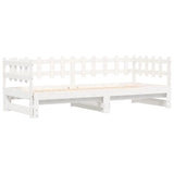 ZNTS Pull-out Day Bed without Mattress White 2x cm Solid Wood 840386