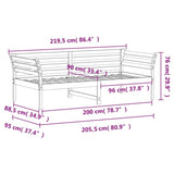 ZNTS Day Bed without Mattress White 90x200 cm Solid Wood Pine 842871