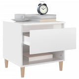 ZNTS Bedside Tables 2 pcs High Gloss White 50x46x50 Engineered Wood 819537