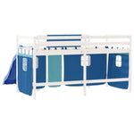 ZNTS Kids' Loft Bed with Curtains without Mattress Blue 80x200 cm 3207013