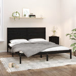 ZNTS Bed Frame without Mattress Black 180x200 cm Super King Solid Wood 3104627