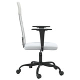 ZNTS Office Chair Height Adjustable White Mesh Fabric and Faux Leather 353015