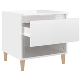 ZNTS Bedside Tables 2 pcs High Gloss White 50x46x50 Engineered Wood 819537