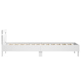 ZNTS Bed Frame without Mattress with LED Lights White 90x200 cm 838715