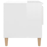 ZNTS Bedside Tables 2 pcs High Gloss White 50x46x50 Engineered Wood 819537