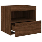 ZNTS Bedside Cabinets with LED Lights 2 pcs Brown Oak 50x40x45 cm 836776