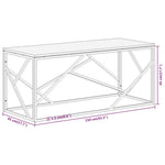 ZNTS Coffee Table Gold Stainless Steel and Solid Sleeper Wood 349942