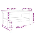 ZNTS Coffee Table Wax Brown 80x50x40 cm Solid Wood Pine 844469