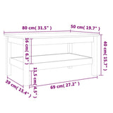 ZNTS Coffee Table Wax Brown 80x50x40 cm Solid Wood Pine 844469